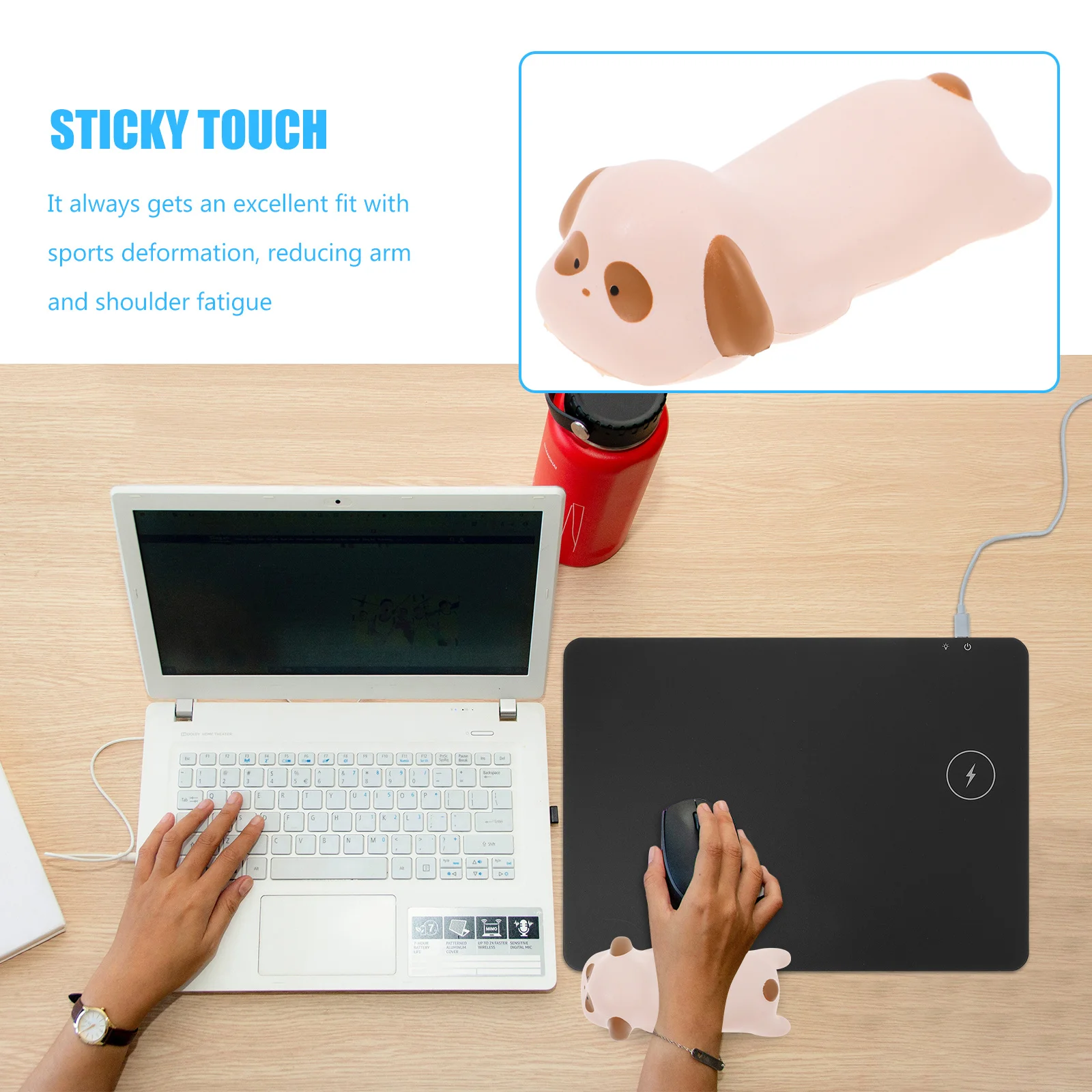 

Keyboard Wrist Rest Comfortable PU Resin Non-Slip Bottom Stable Office Mouse Pad Wrist Support for Keyboard Computer