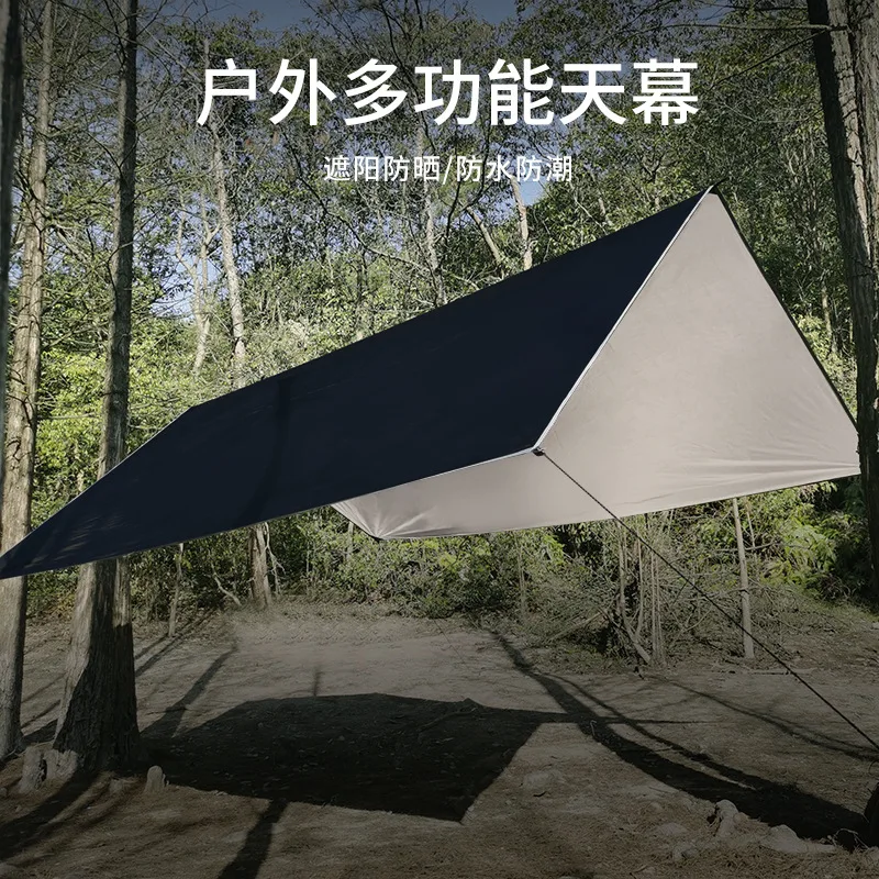 

Outdoor Multi-functional Canopy Cover Sunscreen Waterproof Moisture-proof Oxford Silver-coated Sunscreen Floor Cloth 300x300cm