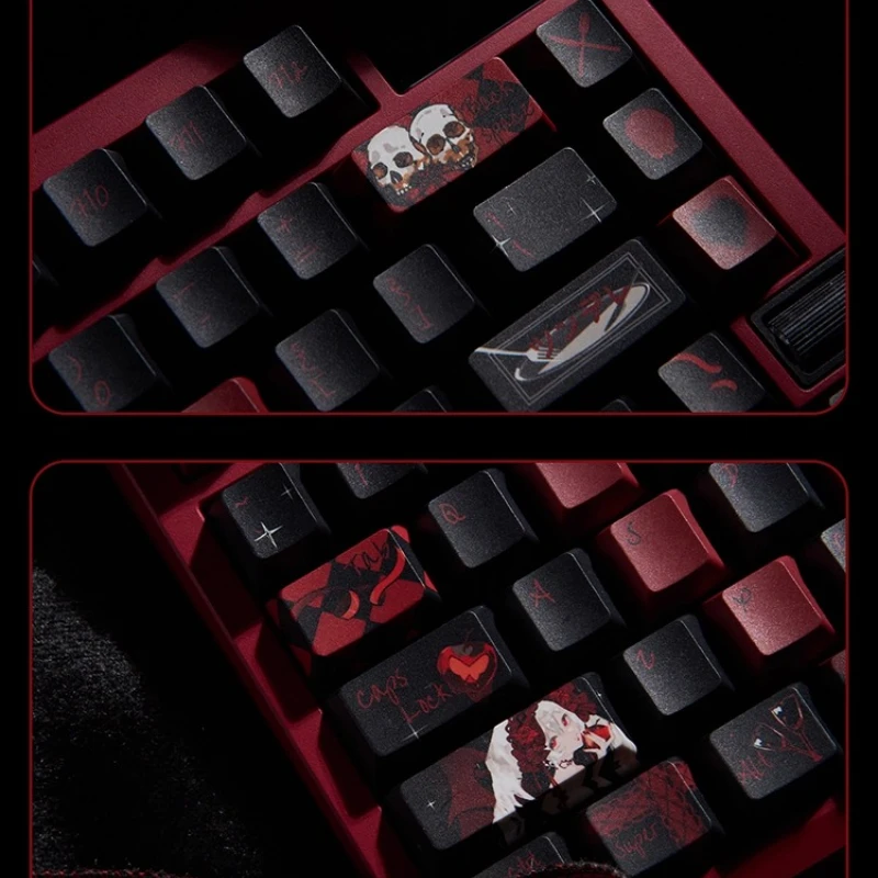 Колпачки для клавиш KEYMOJI в готическом стиле, 150 клавиш, OEM-дизайн, материал PBT, блеск через Dye-Sub с принтом, 60HE для механических клавиатур