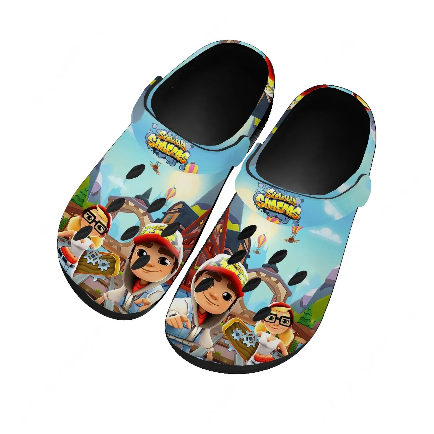 

Водные сандалии Subway Surfers для мужчин, женщин и подростков, удобные домашние сабо, индивидуальные пляжные дышащие тапочки с отверстиями