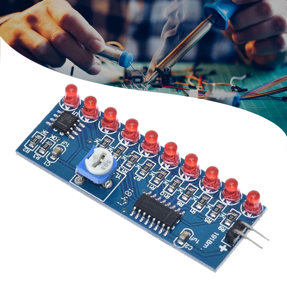 ชุดคิทไฟ LED ไหลแบบน้ำไหล NE555+CD4017 ชุดประกอบอิเล็กทรอนิกส์ DIY สำหรับการเรียนรู้ด้านอิเล็กทรอนิกส์