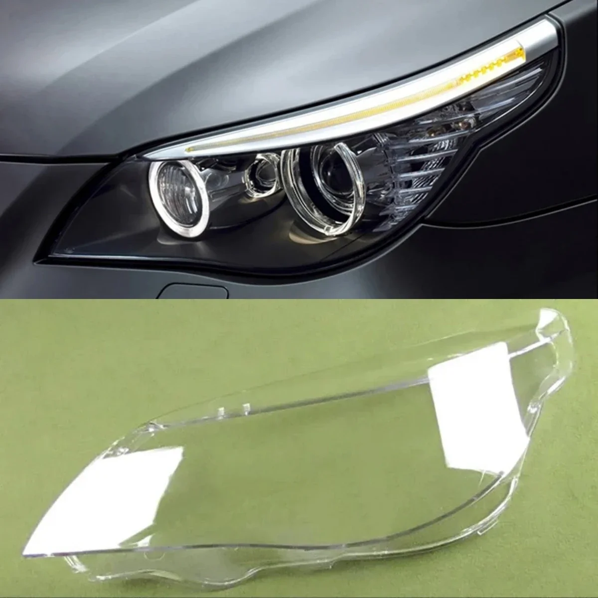 

For BMW E60 E61 5 Series 520 523 525 530i Headlamp Cover Lampshade Headlight Shell Plexiglass 2004 2005 2006 2007 2008 2009 2010