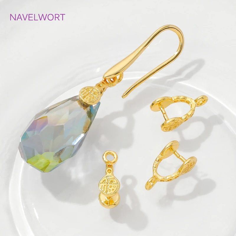 10/20 قطعة مشبك نحاسي قرصة كليب الكفالات موصلات 18K مطلية بالذهب قرصة قلادة الكفالات ل عقد دي اي واي صنع المجوهرات اكسسوارات