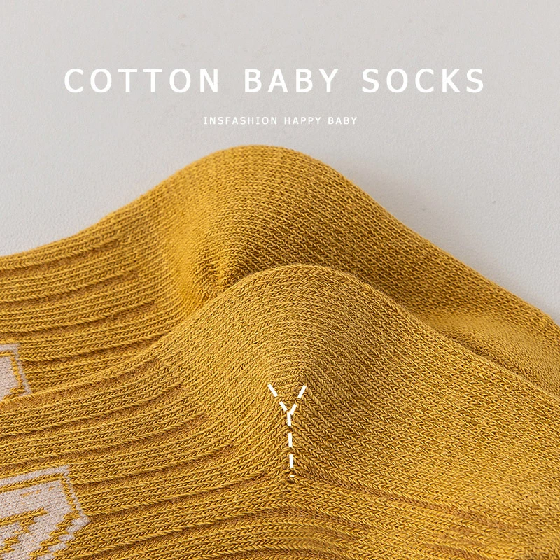 New Baby Socks Cotton Knitted Letter Socks for Kids Soft Socks Spring Autumn Winter Striped Boys Girls Children Socks Bebe Meias