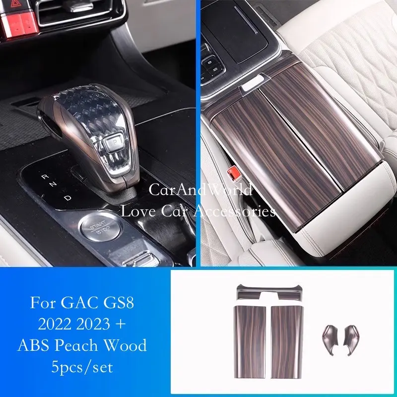 

Central Armrest Storage Box Panel Cover Trims Carbon Fiber Car Interior Accessories For Trumpchi GAC GS8 2022-2025