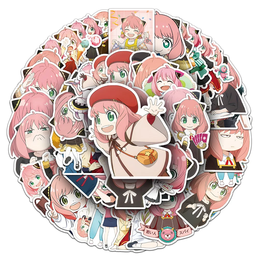 10/30/50pcs Anya Forger Anime SPY×FAMILY Stickers Waterdichte Graffiti DIY Notebook Telefoon Gitaar Fiets Leuke cartoon Meisje Decals