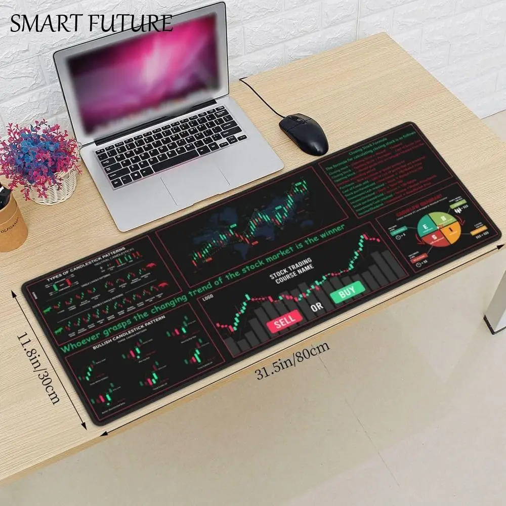 

Коврик для мыши с рисунком таблицы на складе, гладкий и эффективный коврик для стола Trader, утолщенный коврик для клавиатуры в подарок для инвестора