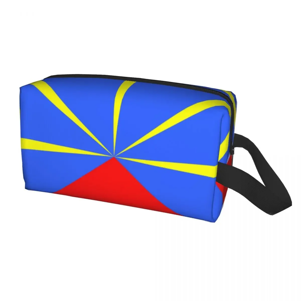 Custom 974 Reunion Island Flag Travel Cosmetic Bag Reunionese Proud Toiletry Makeup Organizer Ladies Beauty Storage Dopp Kit