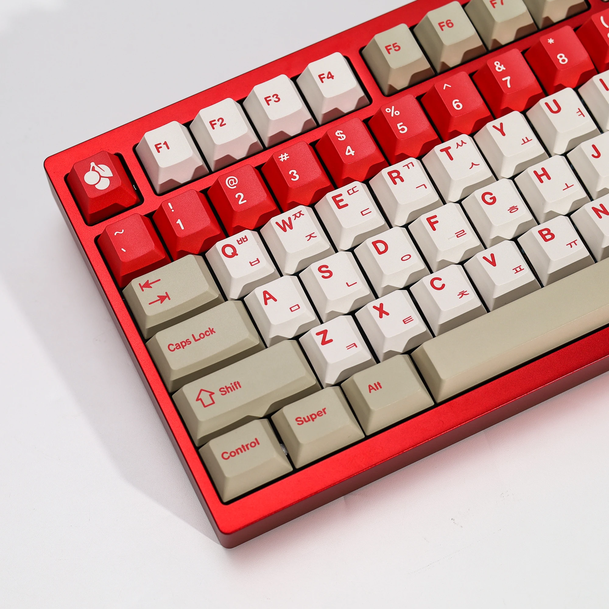 KBDiy Koreanische Tastenkappen Retro GMK Red Alert Cherry Profile PBT Ailce Tastenkappen Maßgefertigt für 60% Gaming Mechanische Tastatur KIT Tastenkappen – Detail 17
