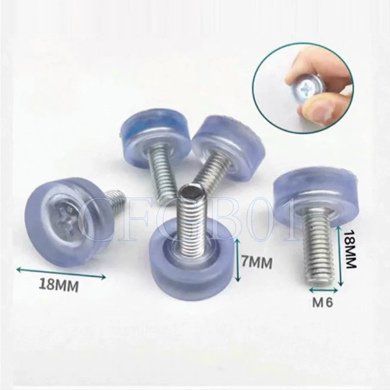 Clear Silicone Furniture Leveling Feet Adjustable Screw Feet M6 M8 Shelf Cabinet Table Anti-Slip Shock-Absorbing Feet M6x10x18