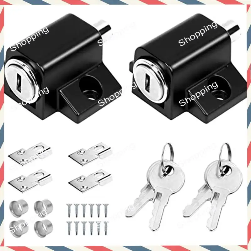 

M20K 2-Piece Set Stainless Steel Aluminum Alloy Window Lock Anti-Theft Lock Sliding Door Child Anti-Theft Lock Black