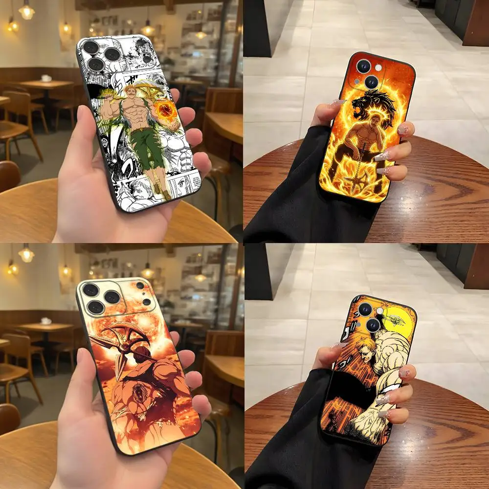 

Comics E-Escanor Arrogant Black Soft Cover Phone Case For iPhone 17,16,15,14,13,12,11,Pro,Max,Plus