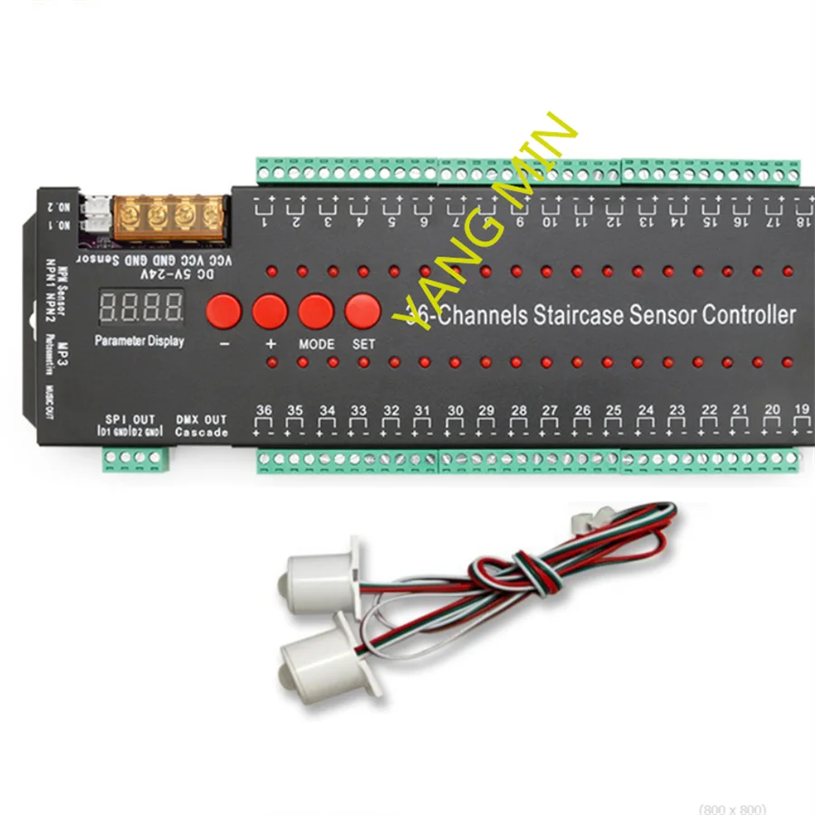 sensor de movimento strip light controller stair step lamp 36 canais 1400w dc 5v24v 01