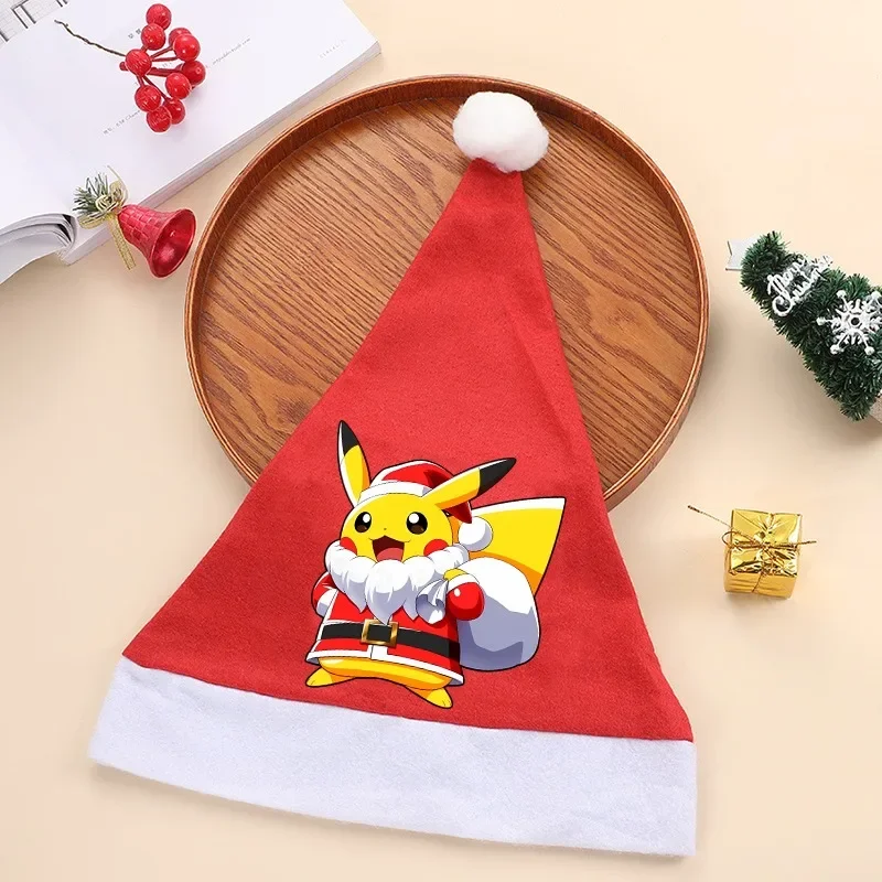 Pokemon Party Hat Pikachu Christmas Hats for Festival Family Gathering Party Gifts Props Cap Holiday Decoration  Kids Santa Caps