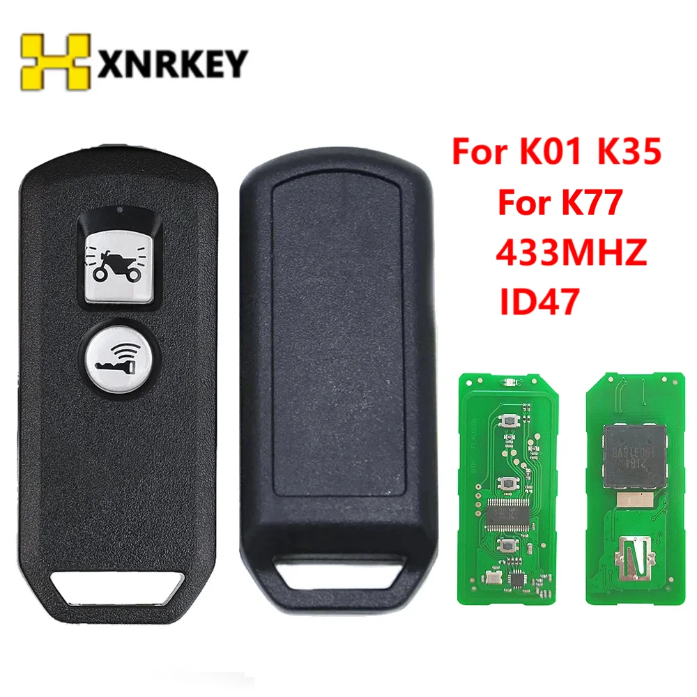 XNRKEY-Clé à distance et coque de clé pour Honda, 433Mhz, ID47, K01, K77, K35V3, ADV SH 150, Forza 300, 125, PCX150, 2018, moto, scooter