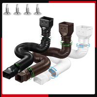 Rain Gutter Downspout Extensions Flexible Drain Downspout Extender Connector with 3x4in and 2x3in Connectors Screws for Included