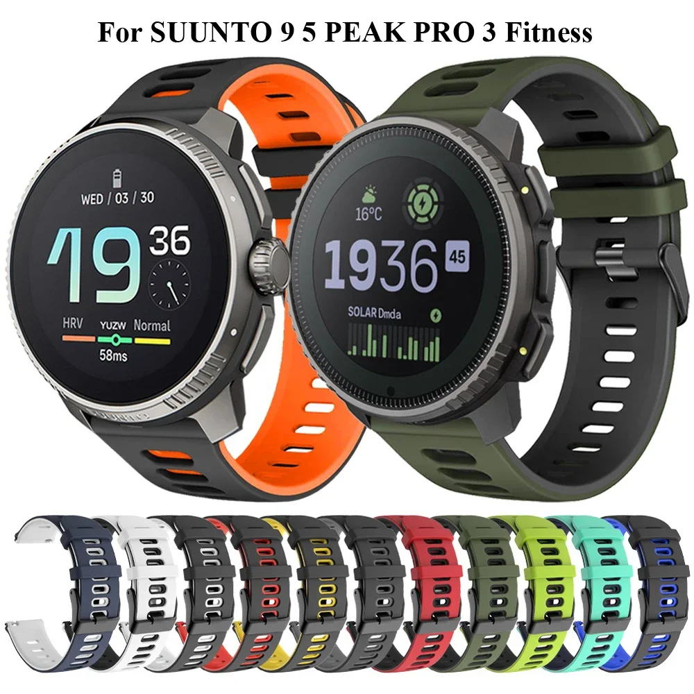 Sport Silicone Strap For SUUNTO VERTICAL 9 5 Peak DLC/PRO 3 Fitness Band For SUUNTO RACE Belt 20 22mm Breathable Bracelet Correa