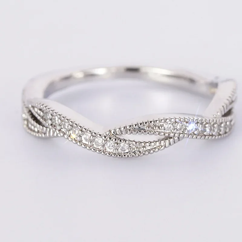 2024 New Luxury Fried Dough Twists Cross Daily Wedding Ring Elegant Original Design Bride's  High Grade Simple Jewelry