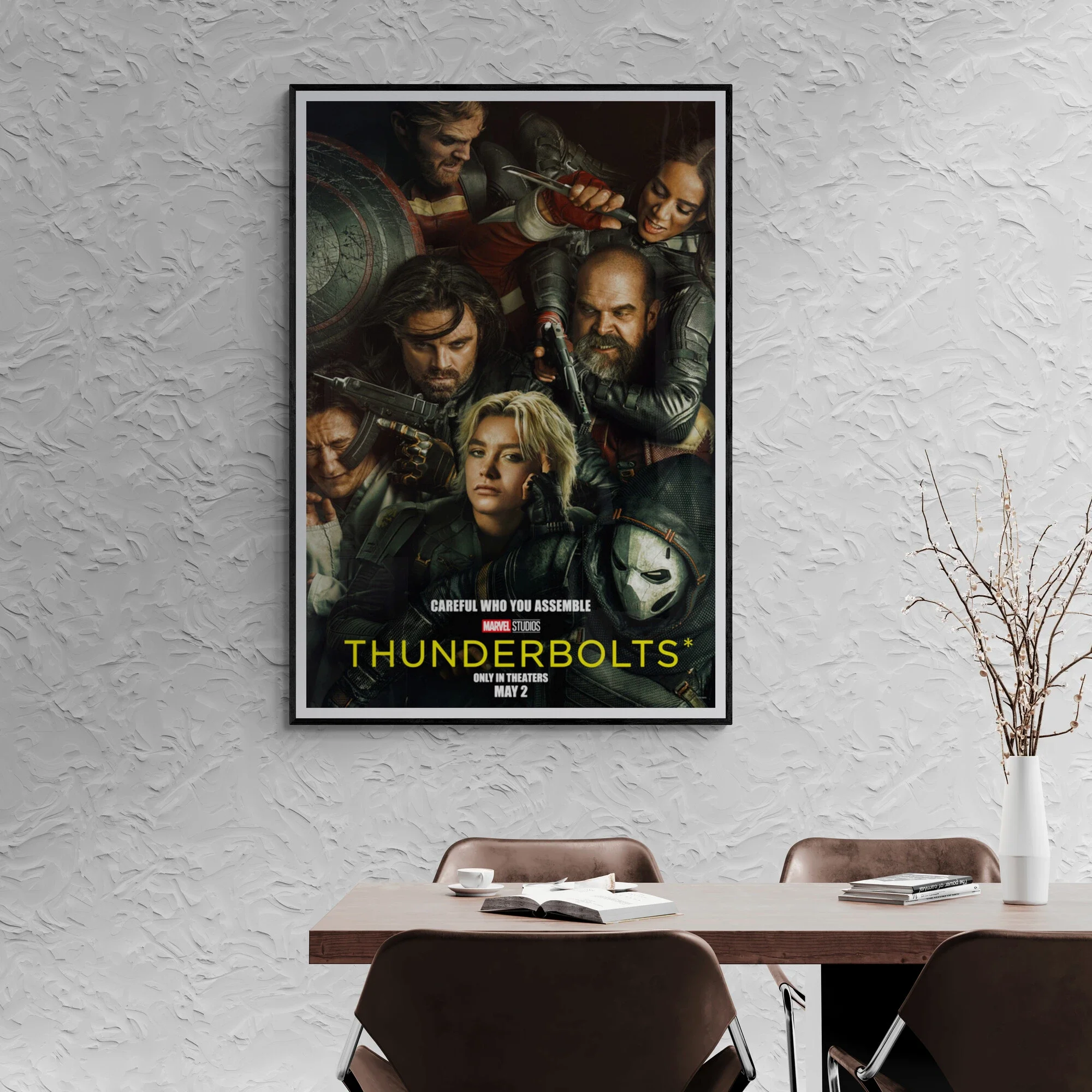 Thunderbolts الفيلم المشارك ديزني مارفل خارقة 2025 فيلم جديد قماش اللوحة فيلم الفن يطبع الأولاد ديكور غرفة نوم
