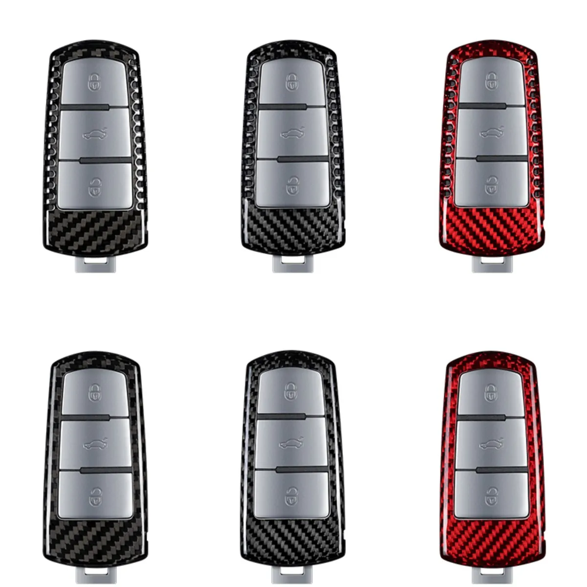 T-carbon Carbon Fiber Car Key Case Cover For VolksWagen VW Passat B6 3C B7 Magotan CC Car Smart Key Case Cover