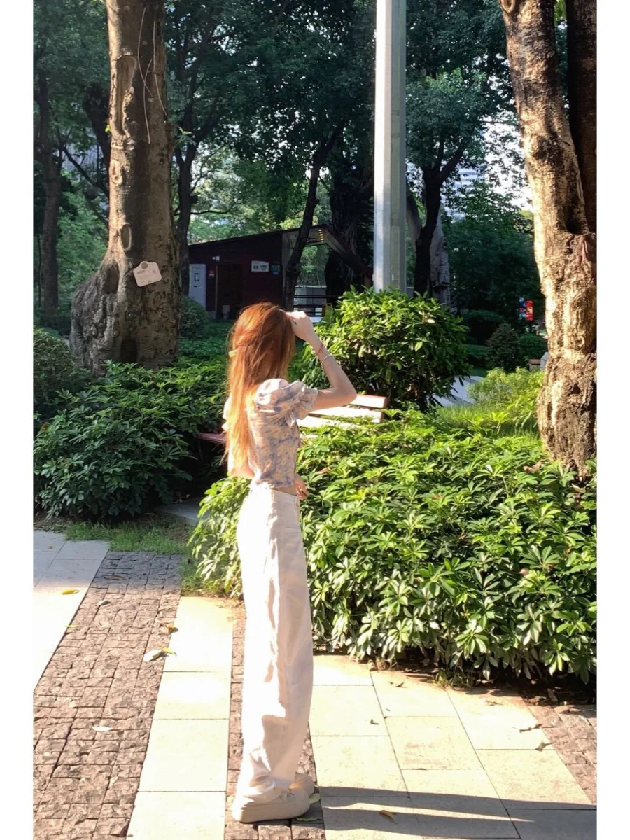 T-shirt estiva ort Sve da donna FlM Sle Bubble Sve Top in chiffon Gentle Wind Versailles Bubble ort Lunghezza