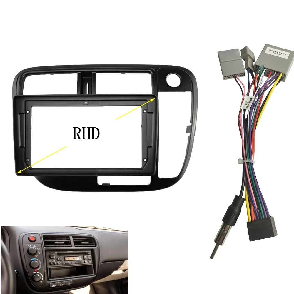 

For 1996-1999 HONDA CIVIC MANUAL AC 9 Inch MP3 Player Car Radio Installation Double Din DVD GPS Mp5 Plastic Fascia Panel Frame