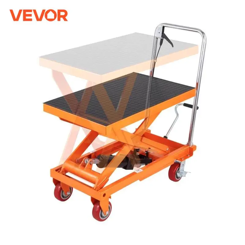 VEVOR 1100lbs carrello elevatore idraulico manuale a forbice singola 35.4 "altezza di sollevamento con 4 ruote per il trasporto di movimentazione dei materiali