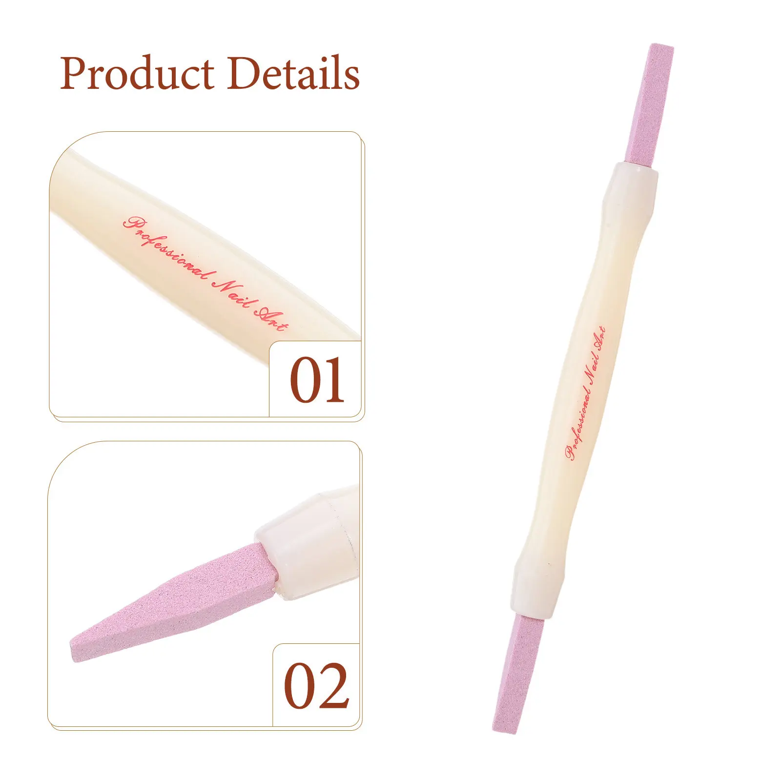 4Pcs Double Ended Nail File Quartz Stone Pedicure Buffer Pen Cuticle Remover Nail Art Tool Dead Skin Repair for Beauty Salon