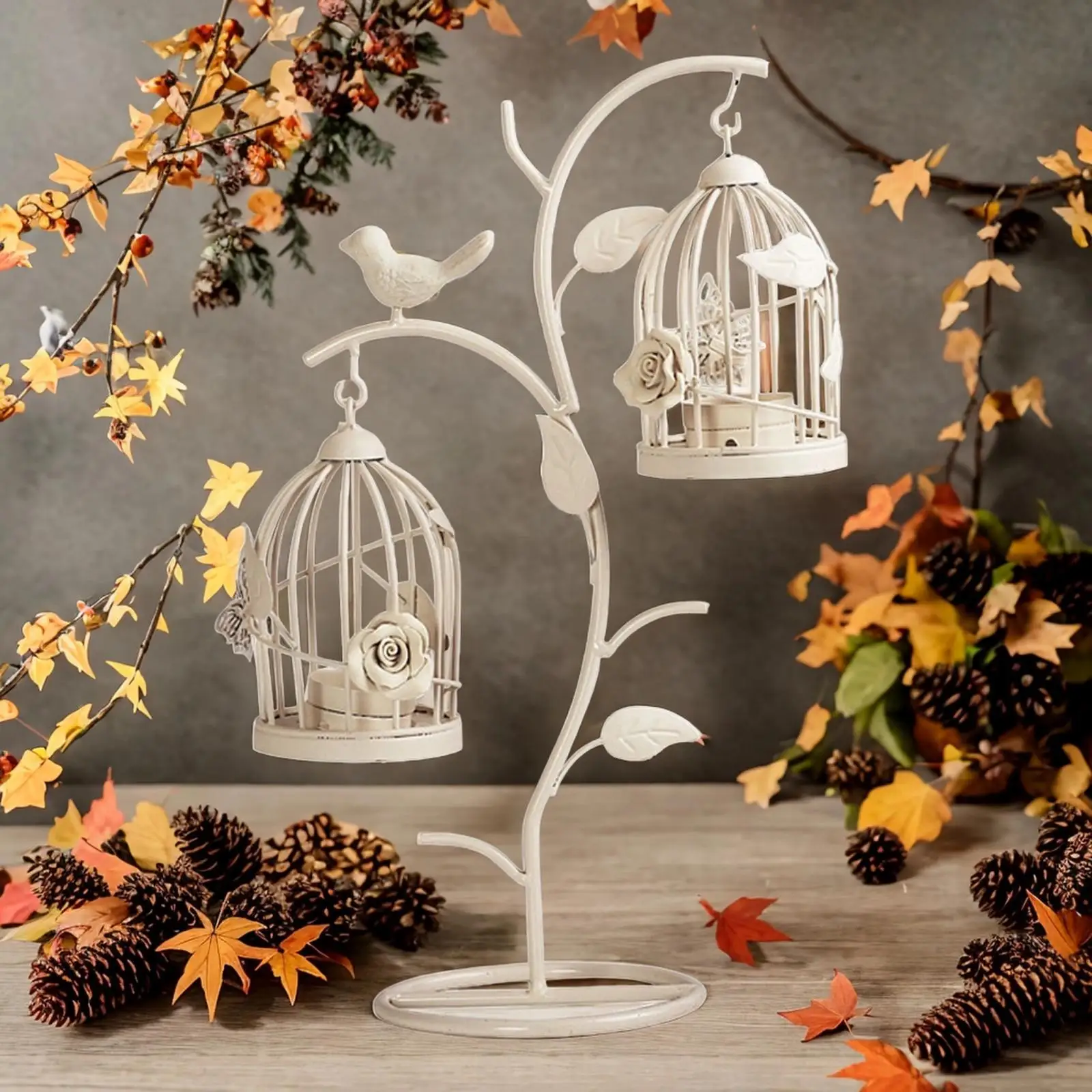 Birdcage Candle Holder Iron Lantern Stand Candlestick Holder Candle Stand for Table Centerpiece Farmhouse Room