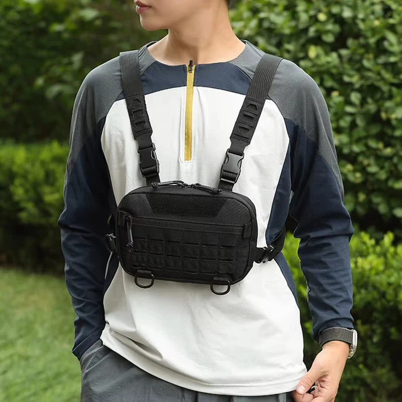 

Outdoor Tactical Sports Molle Chest Bag Travel Vest Crossbody Bag Hiking Trekking Hunting Camping Climbing Front Rig Bag Pouch