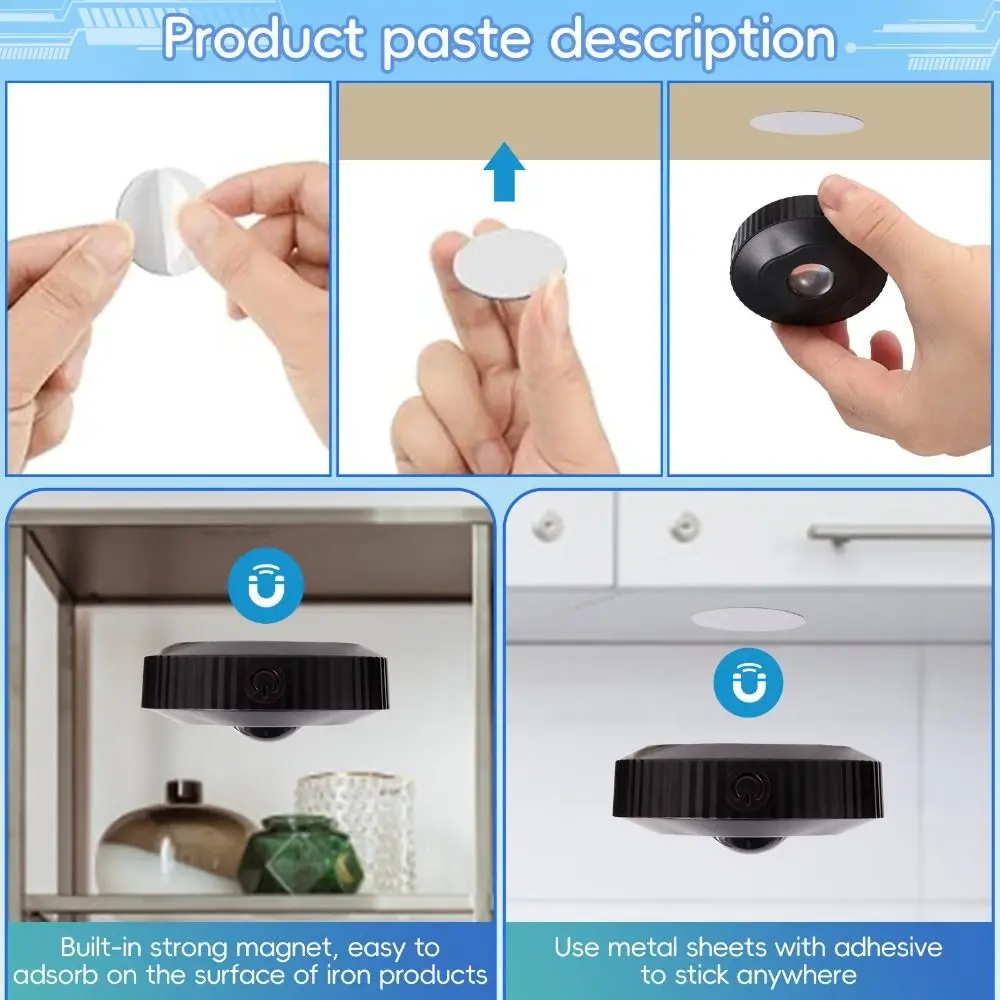 3 Pcs/set Rechargeable Under Cabinet Light Remote Control Stick On Design RGB Mood Nightlight Color Changing Mini LED