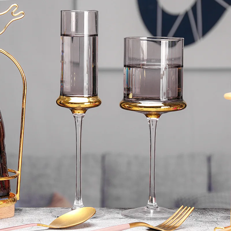 European creative crystal glass model room wine glass ornaments cylindrical red wine glass champagne glass