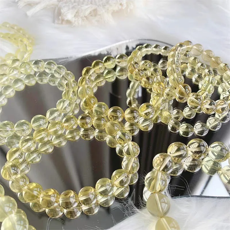 

Natural Lemon Crystal Bracelet Full Net Body No Cotton No Cracking for Men and Women Couple