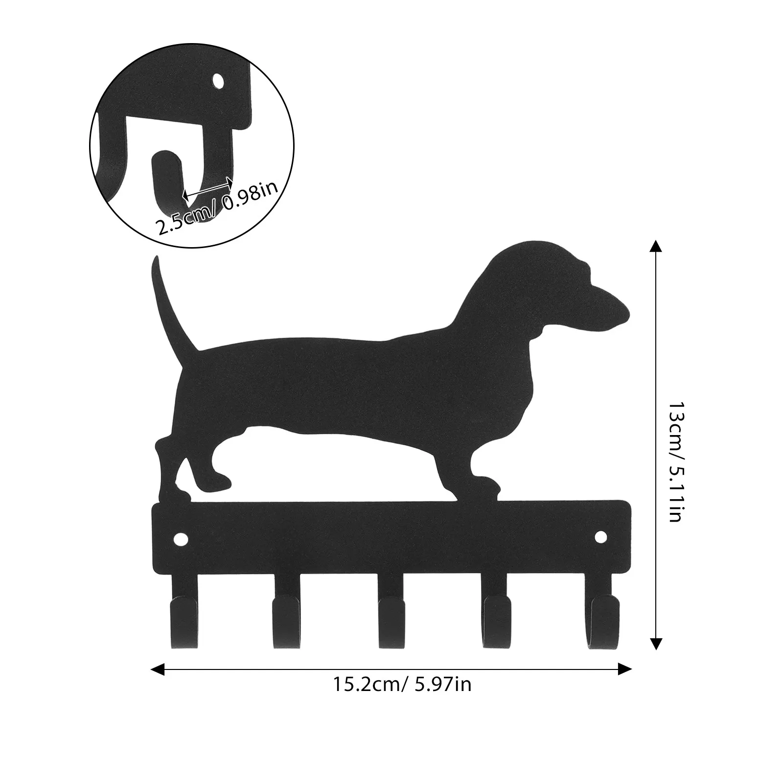 Dog Shape Iron Metal Key Holder Wall Rack Multi Function Hook for Keys Coats Leashes Medals Dog Shaped Wall Hooks