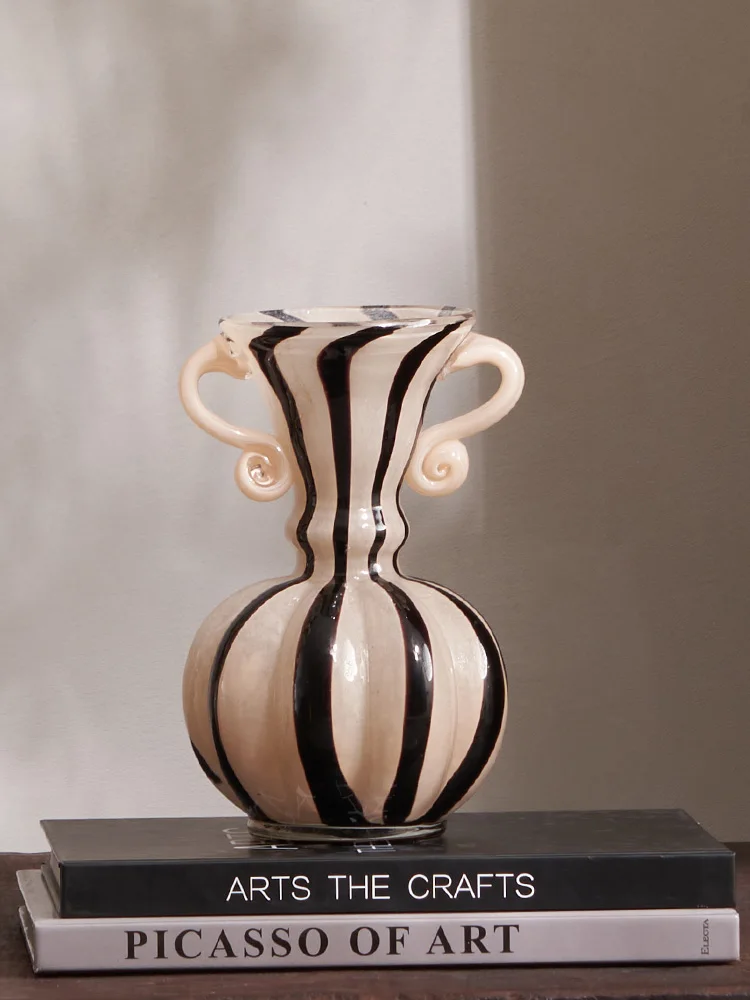 

Handmade Glass Floral Vase Cr Sle Soft Decorative Accory Vintage Mid-Century Fenton Flower Bottle Home Decoration