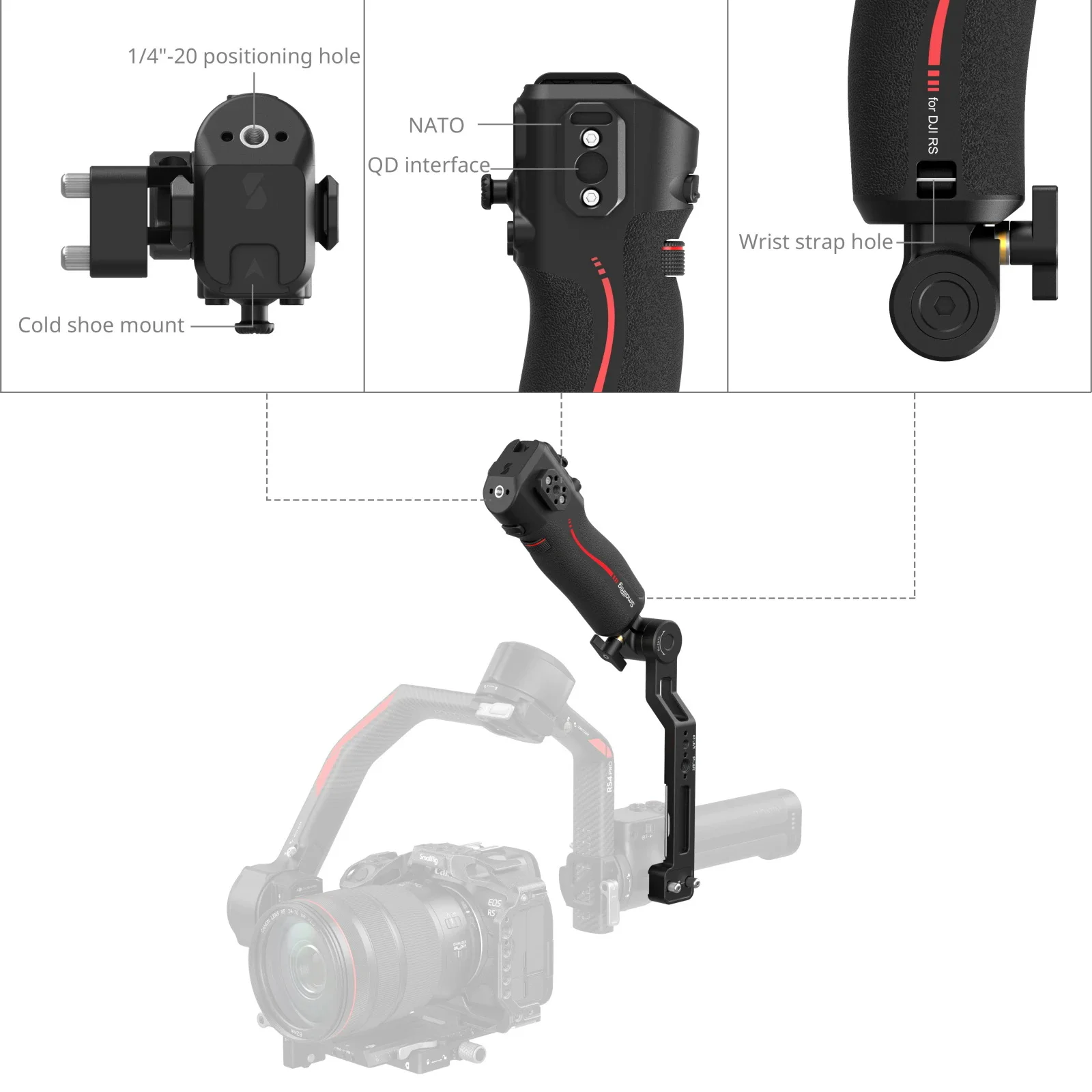 SmallRig Focus Control Sling Handle Controller for DJI RS 2/RS 3 Pro/RS 4 Pro Compatible With Original DJI Accessories