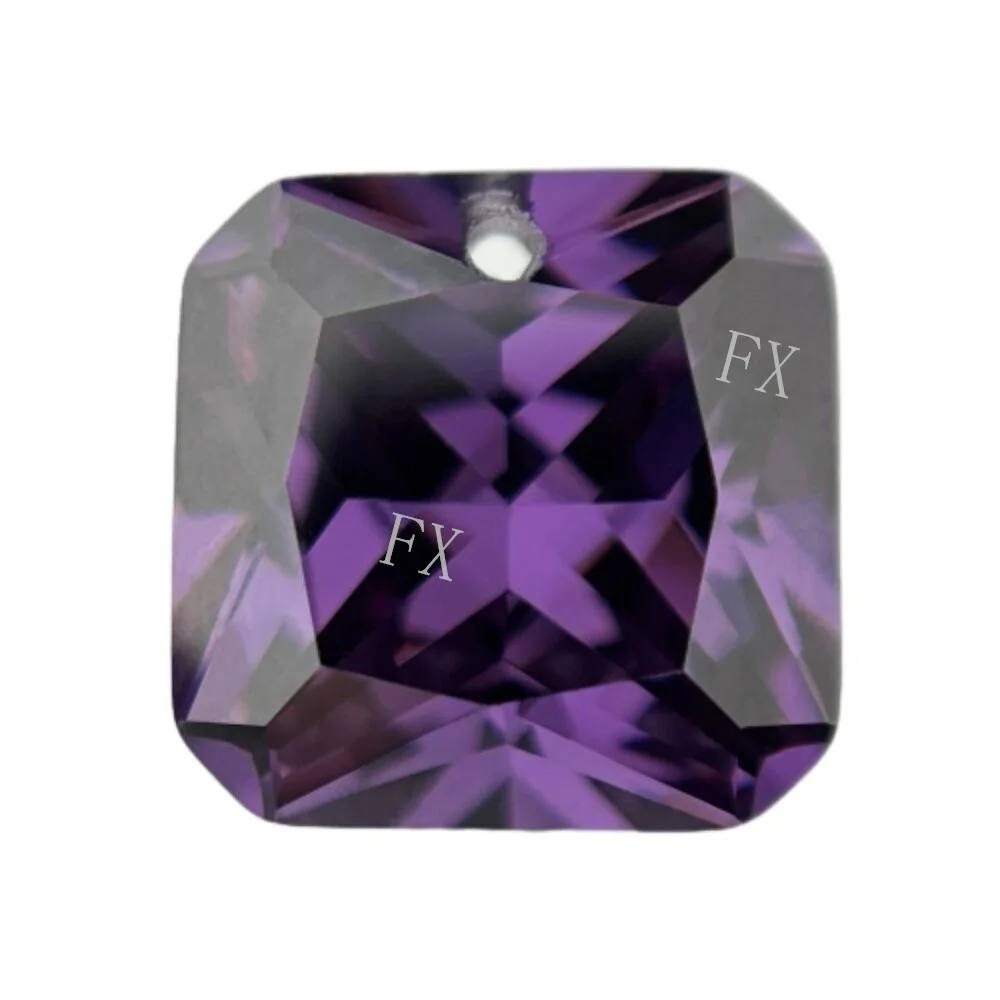 Аметист с одним отверстием, квадратная искусственная вырезанная фианит, искусственные бусины для ювелирных изделий, кольца, сделайте AAAAA
