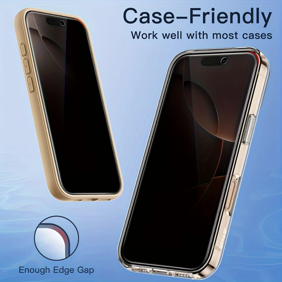 NNBILI 4 Piezas Protector de Pantalla de Vidrio Templado de Cobertura Completa para Varios iPhone 17 16 15 14 13 12 11 Pro MAX 4