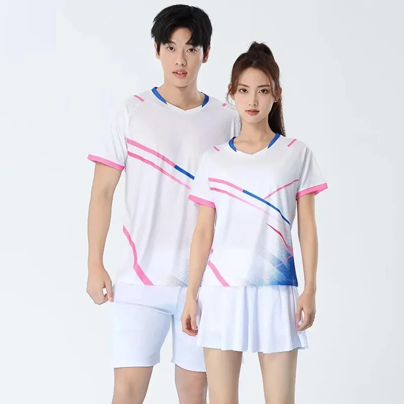 Men Badminton T-shirts Quick Dry Table Tennis Jerseys Mesh Breathable Training Sports Tees Polyester Women Tennis Short Sleeve - view 6