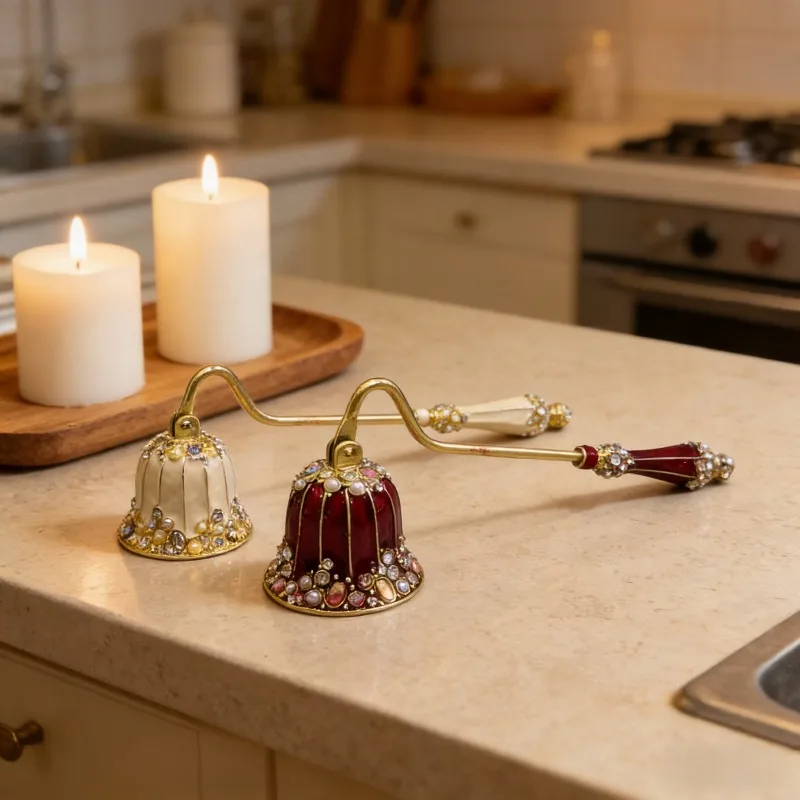 1Pc Elegant Candle Snuffer Candle Extinguisher Long Handle Candle Accessory Metal Wick Flame Snuffer Wick Snuffer Home Decor Gift
