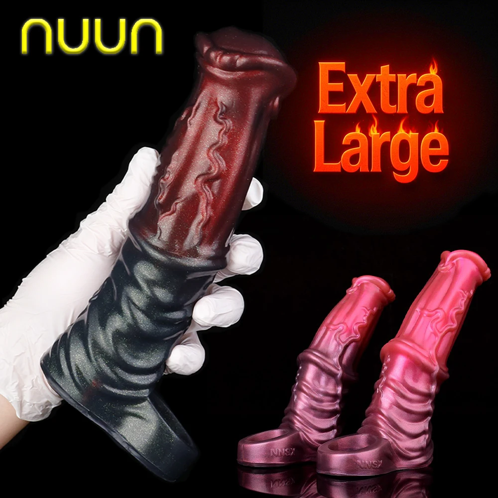 NUUN Animals Dildo Sleeve Horse Cock Girth Enlarger&Extender Silicone Penis Sheath Delayed Ejaculation Vagina Stimulate Sex Toys