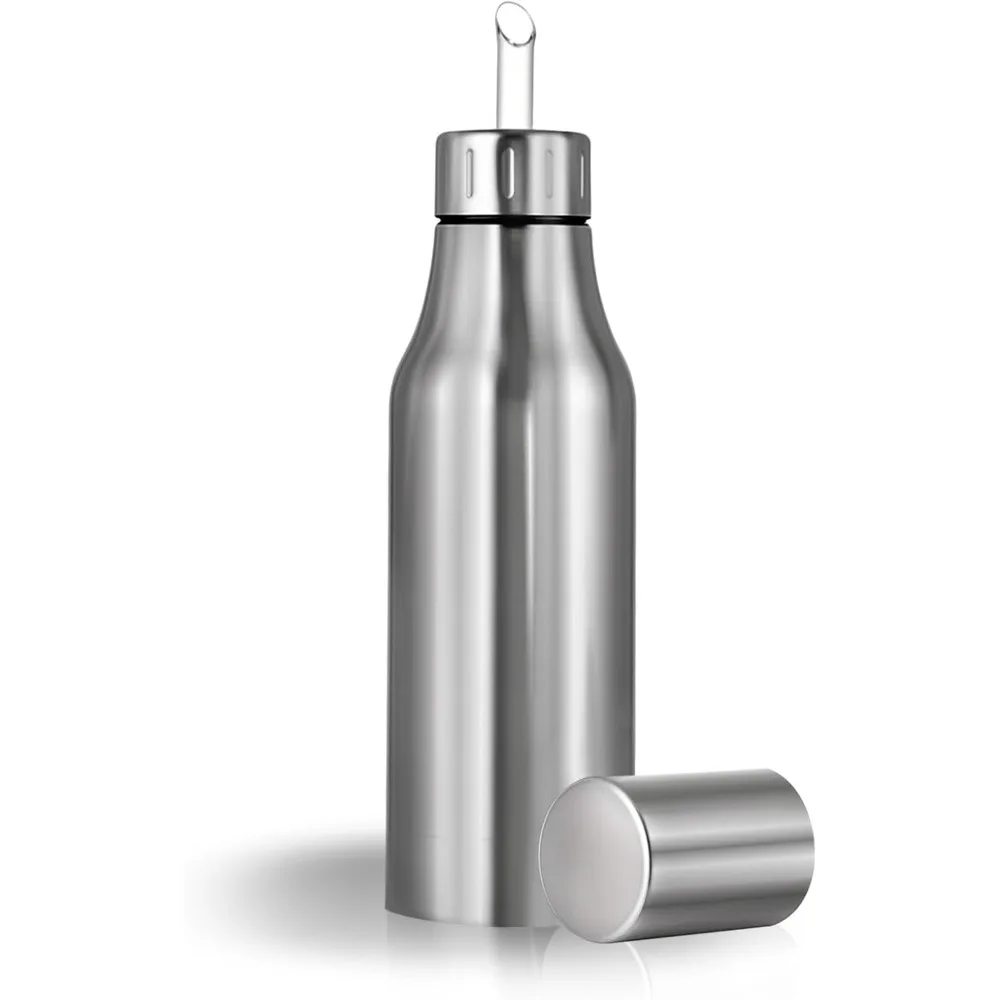 Stainless Steel Oil Dispenser Bottle - Leak-proof Olive Oil Decanter for Kitchen Use, Olive Oil and Cooking Liquids Kitchen