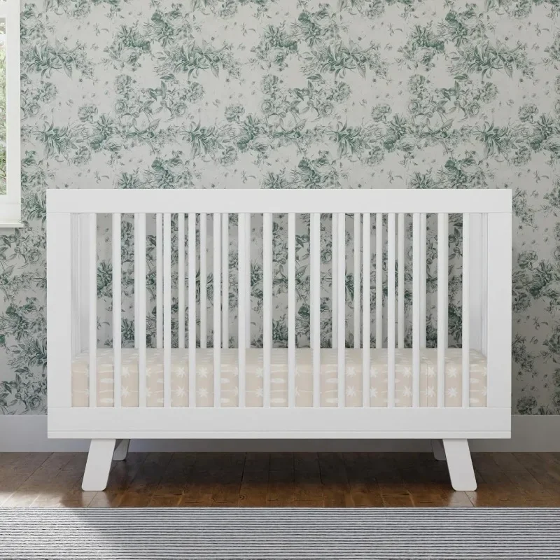 Babyletto Hudson kotak konversi 3-in-1 dengan Kit konversi tempat tidur balita dalam putih, bersertifikat emas Greenguard, 53.75x29.75x35