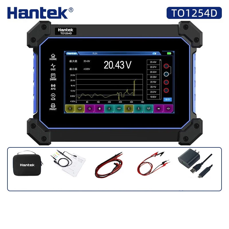 Cyfrowy oscyloskop płaski Panel 1112 dhantekto125 4D w pełni dotykowy przenośny 4-kanałowy 250M źródło sygnału TO1254D