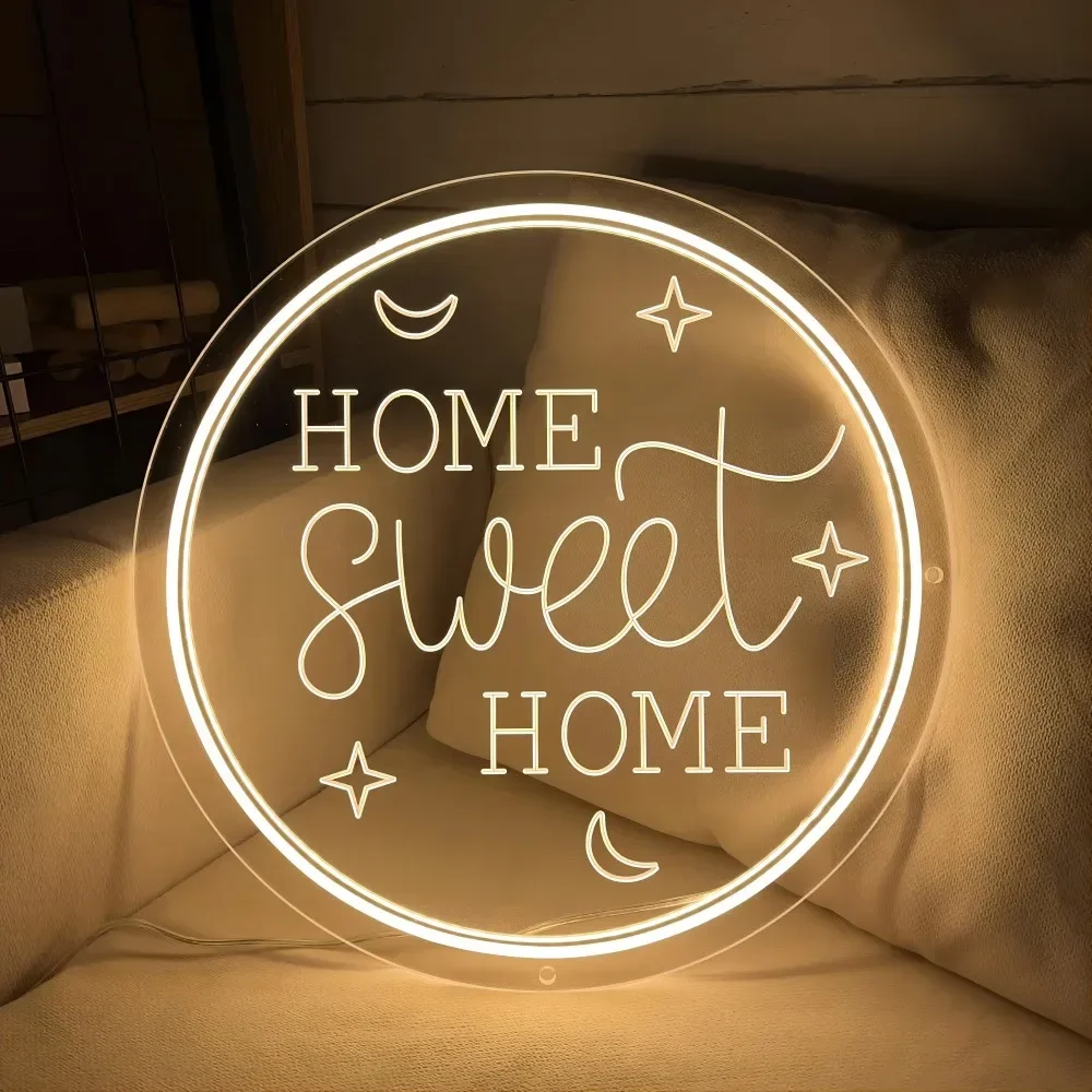 Home Sweet Home Neon Sign Grave Personal Led Luminous Letters For Bedroom Decoration Neon Lamps on The Wall Support Customized