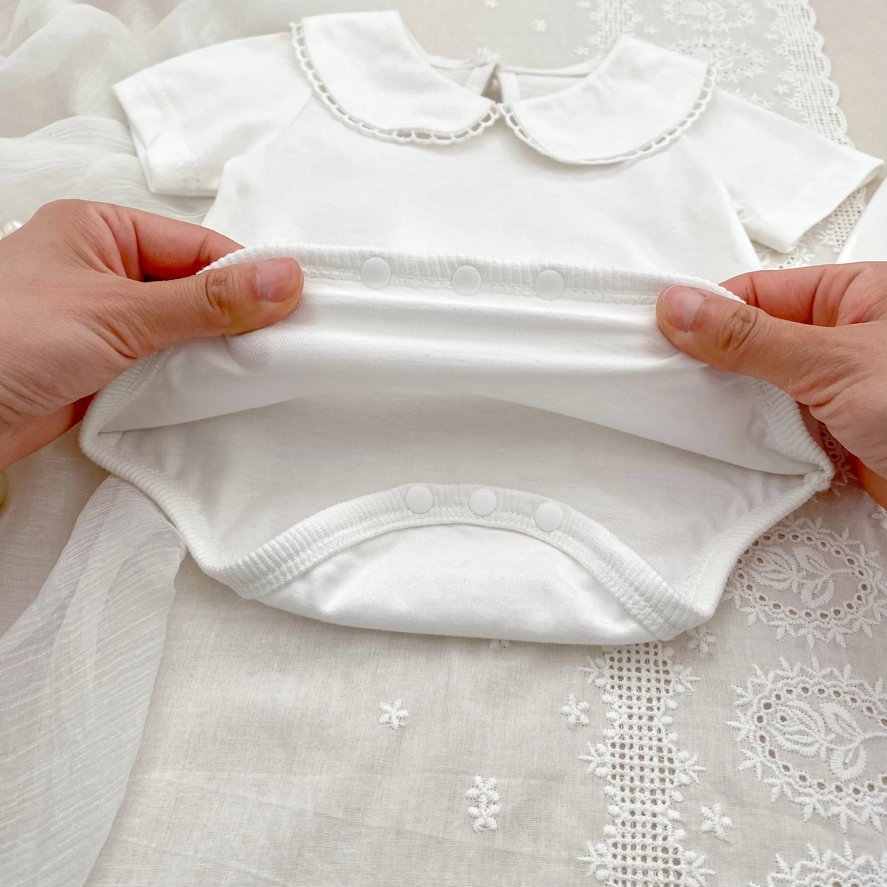 0-24M Herbst Baby Mädchen Romper Baby Mädchen Kleidung Kleinkind Neue Mädchen Spitze Kragen Strampler Baumwolle Weiß Infant baby Mädchen Overall – Detail 26