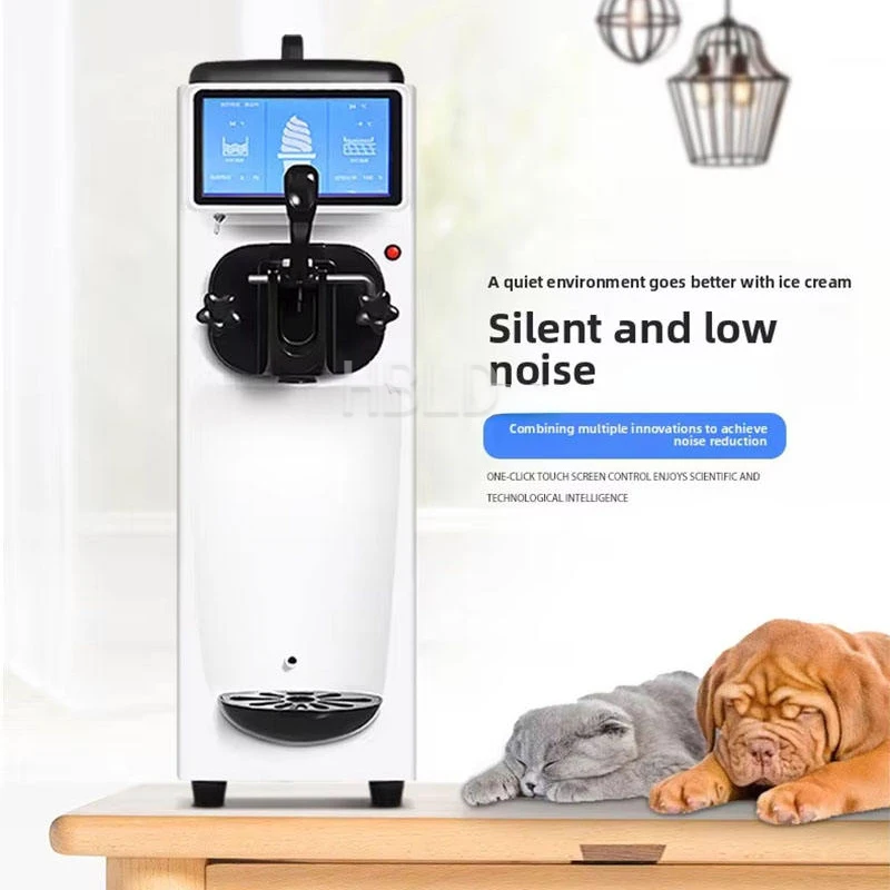 Commercial Mini Ice Cream Maker 7-Inch Touch Screen Frozen Yogurt Flavored Snack Machine for Business Use