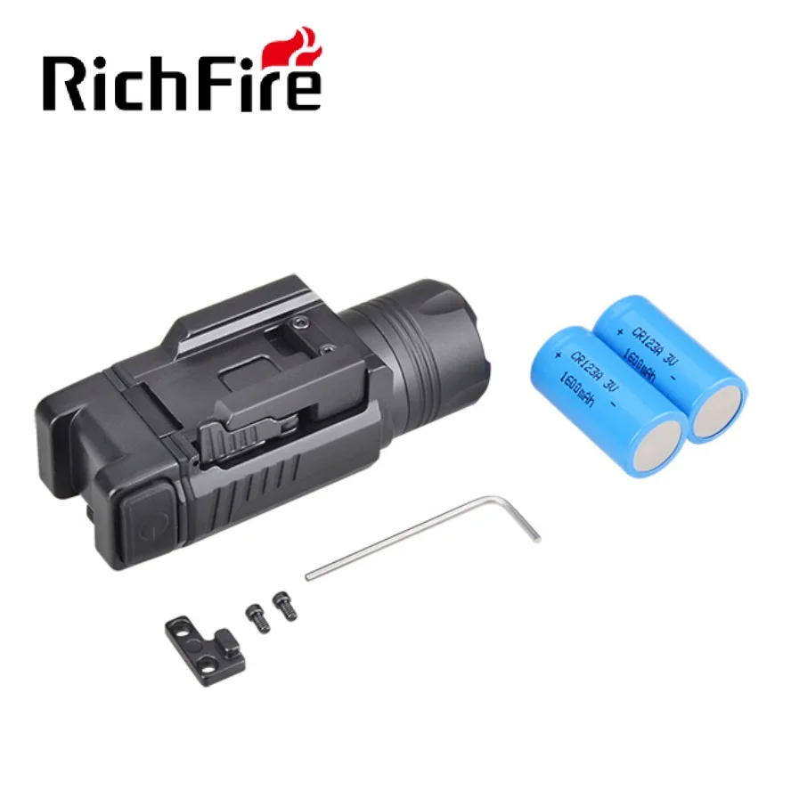 Richfire SFD-058 Tactical LED Flashlight 600LM Green Laser Sight Combo Pistol Light Handgun for Quick Detach Rail Mount