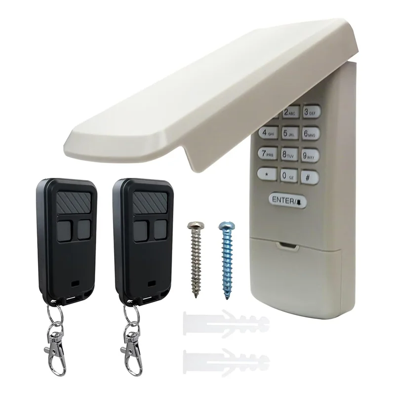 【Oferta exclusiva!】 1 teclado abridor de porta de garagem 877MAX com 2 controles remotos para séries 41A6127-1 HBW2028, 139,53680