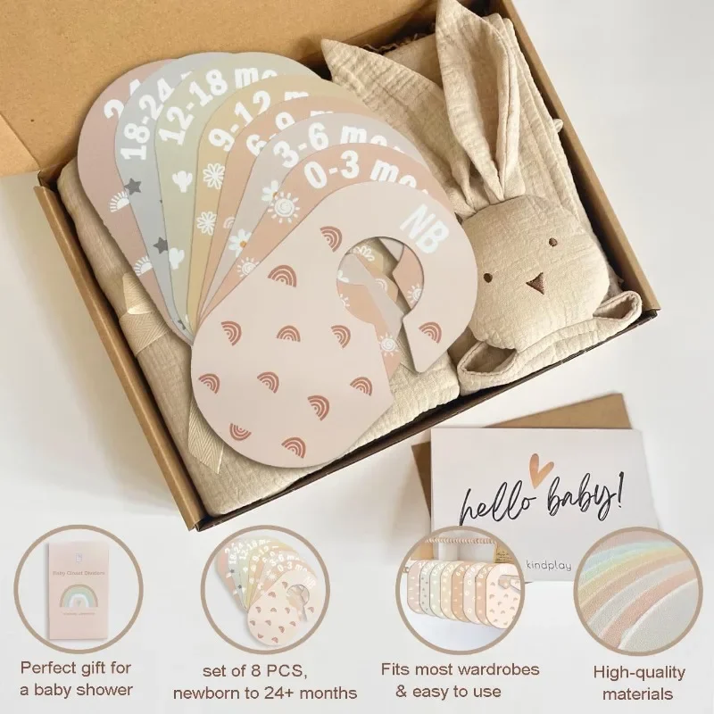 8pcs/set Plastic Baby Clothes Dividers Closet Organizer 0-24 Months Wardrobe Separator Labels for Easy Sorting Decoration Gifts